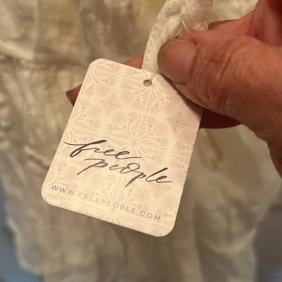 NWT Free People ivory sleeveless backless sundress midi boho Dress large - Picture 4 of 7